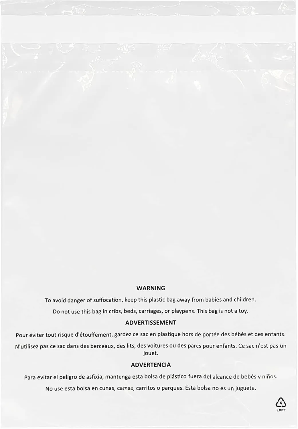 – 11” x 14” (1000 Count) Self Seal Clear Poly Bags with Suffocation Warning – Permanent Adhesive – FBA Compliant for Packaging Clothes, Shirts and More - 1.5mil LDPE Plastic