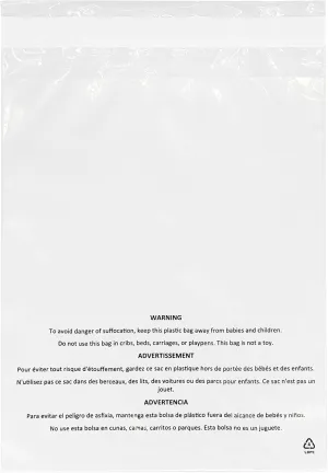 – 9” x 12” (500 Count) Self Seal Clear Poly Bags with Suffocation Warning – Permanent Adhesive – FBA Compliant for Packaging Clothes, Shirts and More - 1.5mil LDPE Plastic (PP-500-9x12)