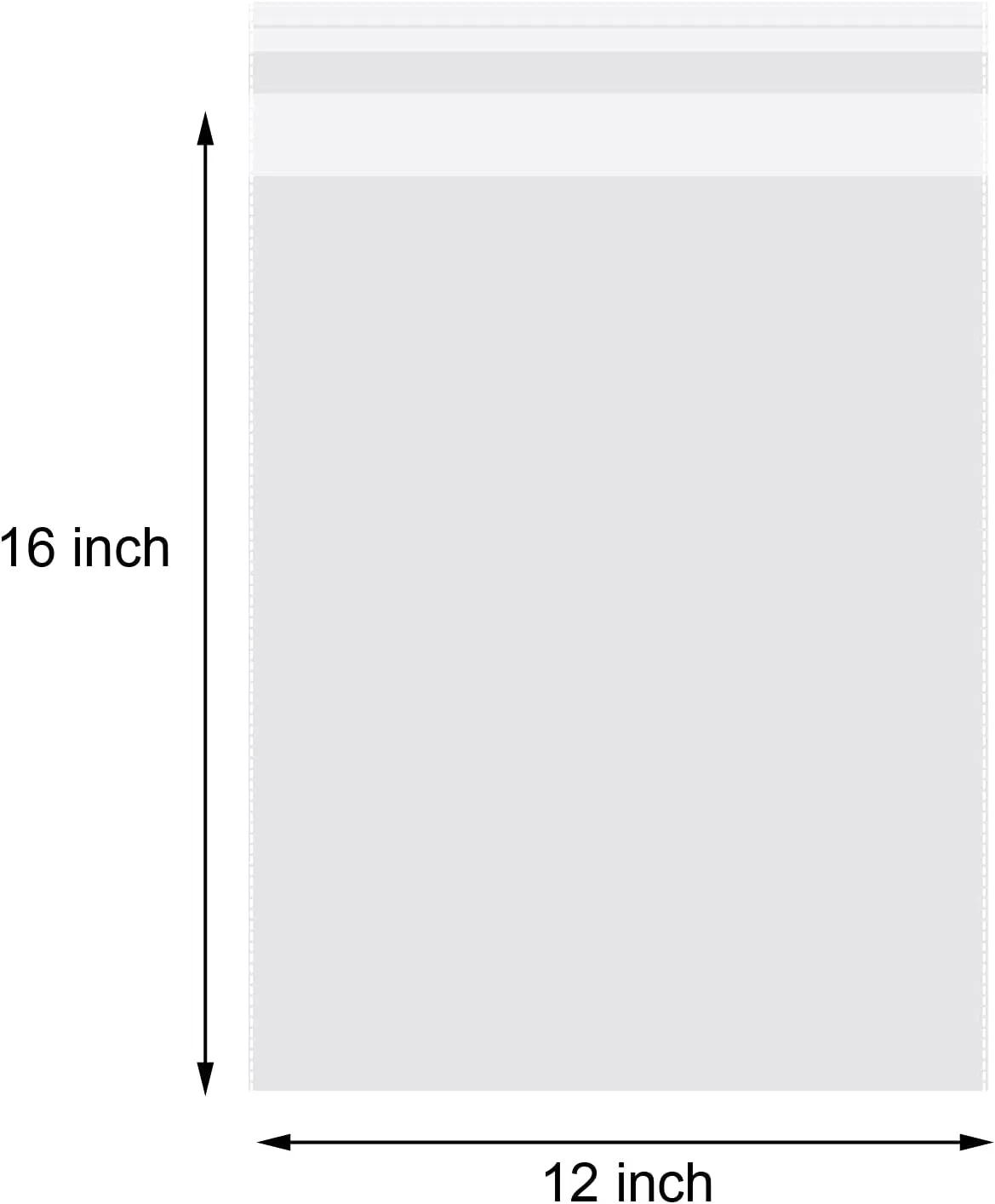 100 Count 12x16 Inch Clear Poly Bags for Packaging Clothing Shirts Self Seal Cellophane Plastic Bags