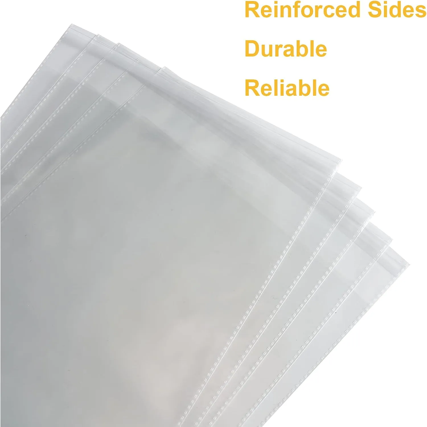100 Count 12x16 Inch Clear Poly Bags for Packaging Clothing Shirts Self Seal Cellophane Plastic Bags