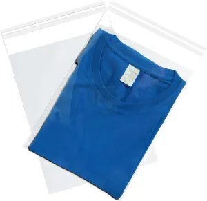 100 Count 12x16 Inch Clear Poly Bags for Packaging Clothing Shirts Self Seal Cellophane Plastic Bags