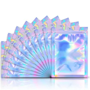 100-Pack: Resealable Holographic Foil Bags