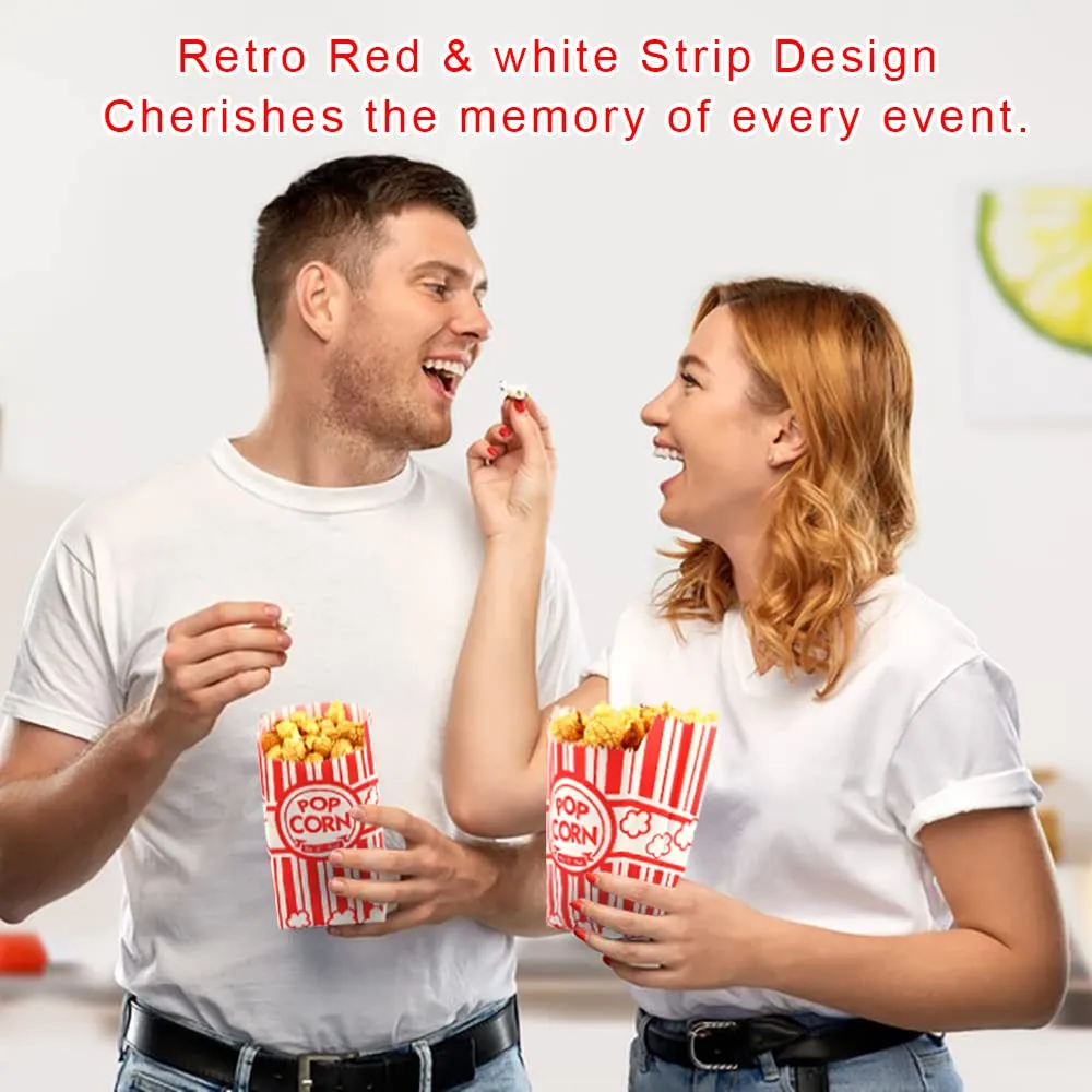 1000 Pcs 1 OZ Popcorn Bags Red and white Bulk Popcorn Bags for individual servings Small Paper Bag for Movie, Theater, Carnival Party, Decorations (1000)