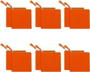12 Pack DIY Craft Cotton Canvas Bag, Multi-Purpose Cosmetic Bag Makeup Pouches with Zipper Travel Toiletry Bag (XS, Orange)