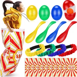 12 Pcs Potato Sack Race Bags Carnival Party Supplies Carnival Games 3 Legged Race Bands Egg Spoon Relay for Adults Outdoor Games Birthday Circus Family Reunion Activities