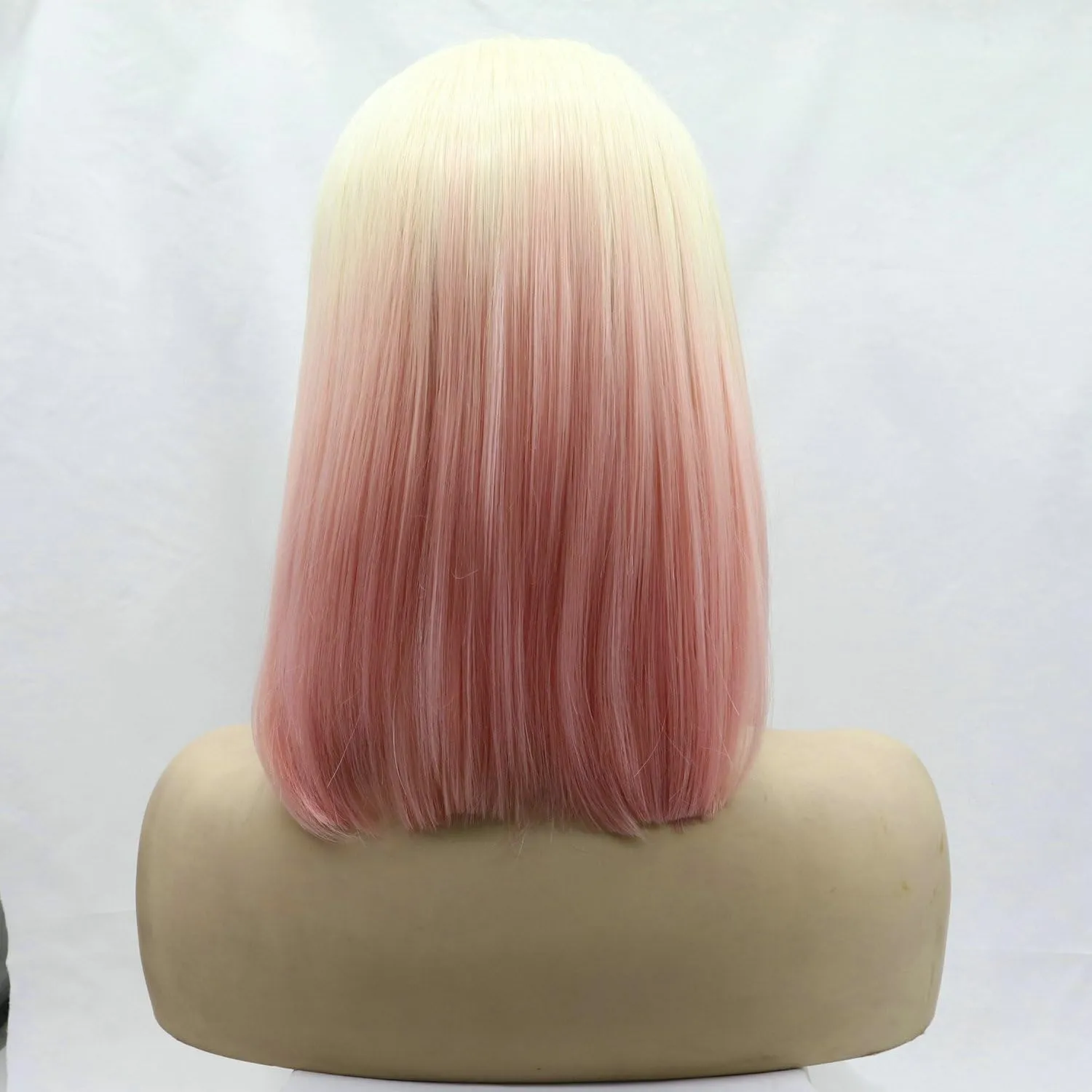14" Ombre 613 Blonde Pink Short Bob Synthetic Lace Front Wigs for Women Girls Short Synthetic Heat Safe Fiber Blonde Pink Bob Wig Daily Wear Cosplay Wig Shoulder Length
