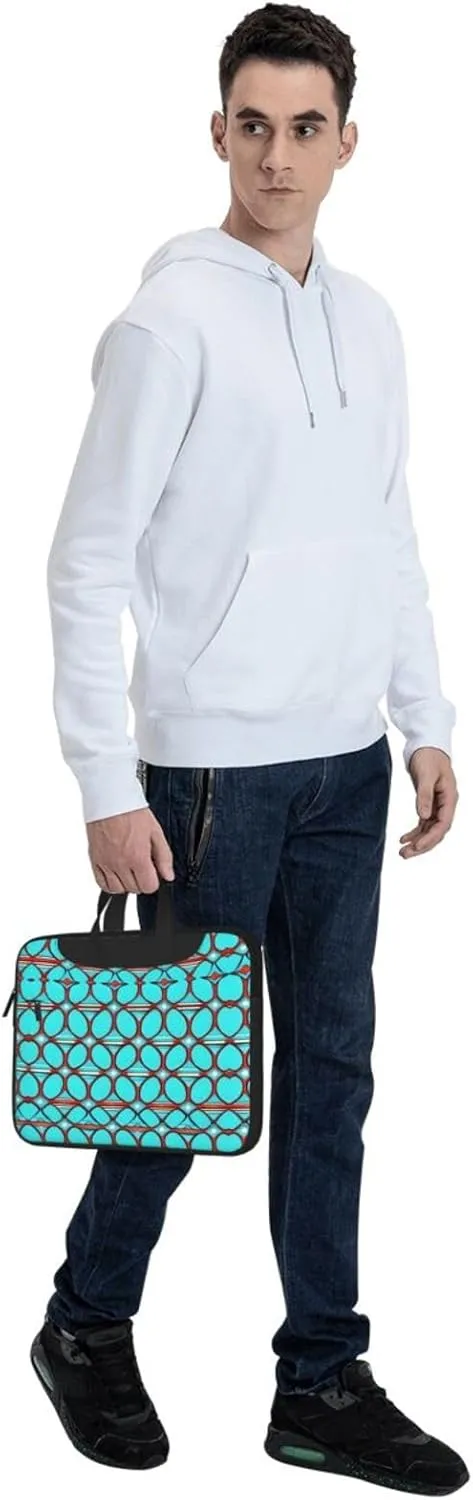 15.6-Inch Laptop Computer And Tablet Shoulder Bag Carrying Case,Business Casual,White Blue Daisy Print