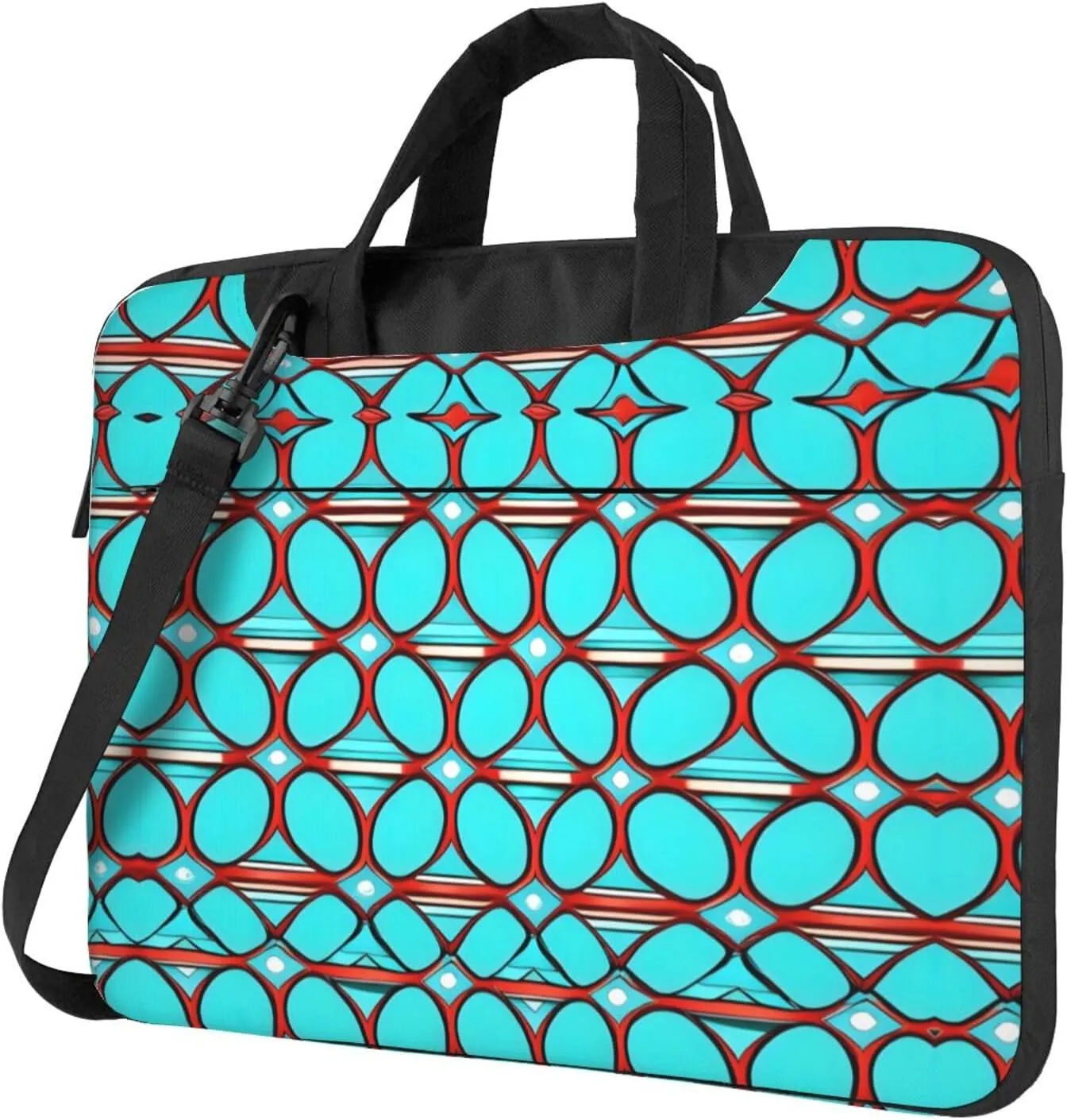 15.6-Inch Laptop Computer And Tablet Shoulder Bag Carrying Case,Business Casual,White Blue Daisy Print
