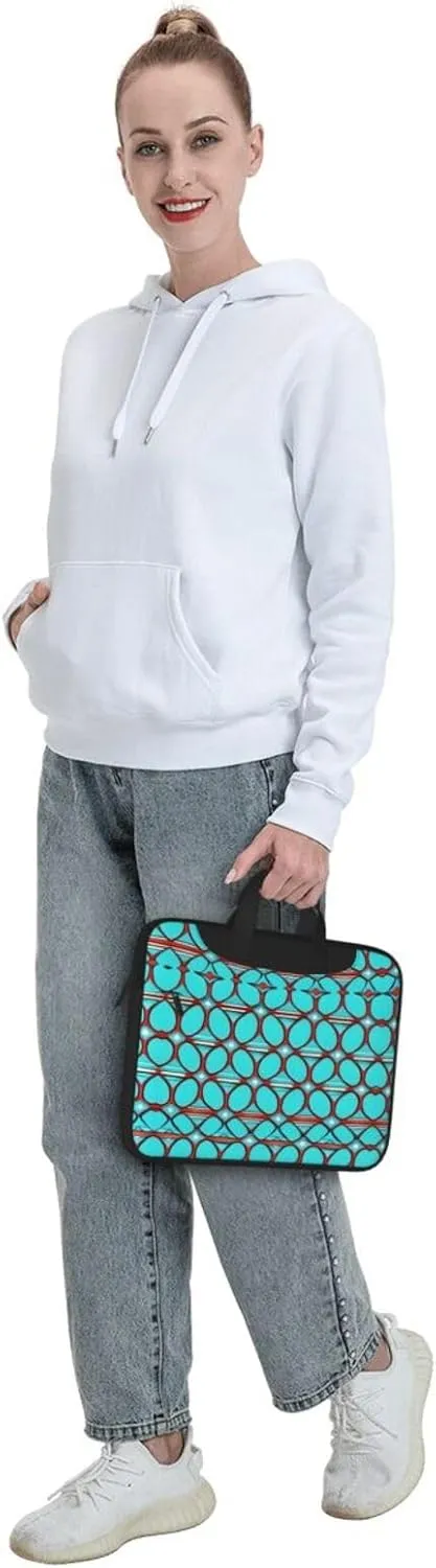 15.6-Inch Laptop Computer And Tablet Shoulder Bag Carrying Case,Business Casual,White Blue Daisy Print