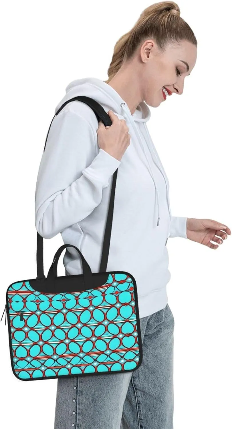 15.6-Inch Laptop Computer And Tablet Shoulder Bag Carrying Case,Business Casual,White Blue Daisy Print