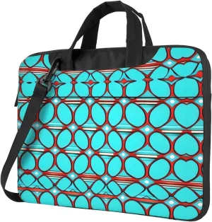 15.6-Inch Laptop Computer And Tablet Shoulder Bag Carrying Case,Business Casual,White Blue Daisy Print