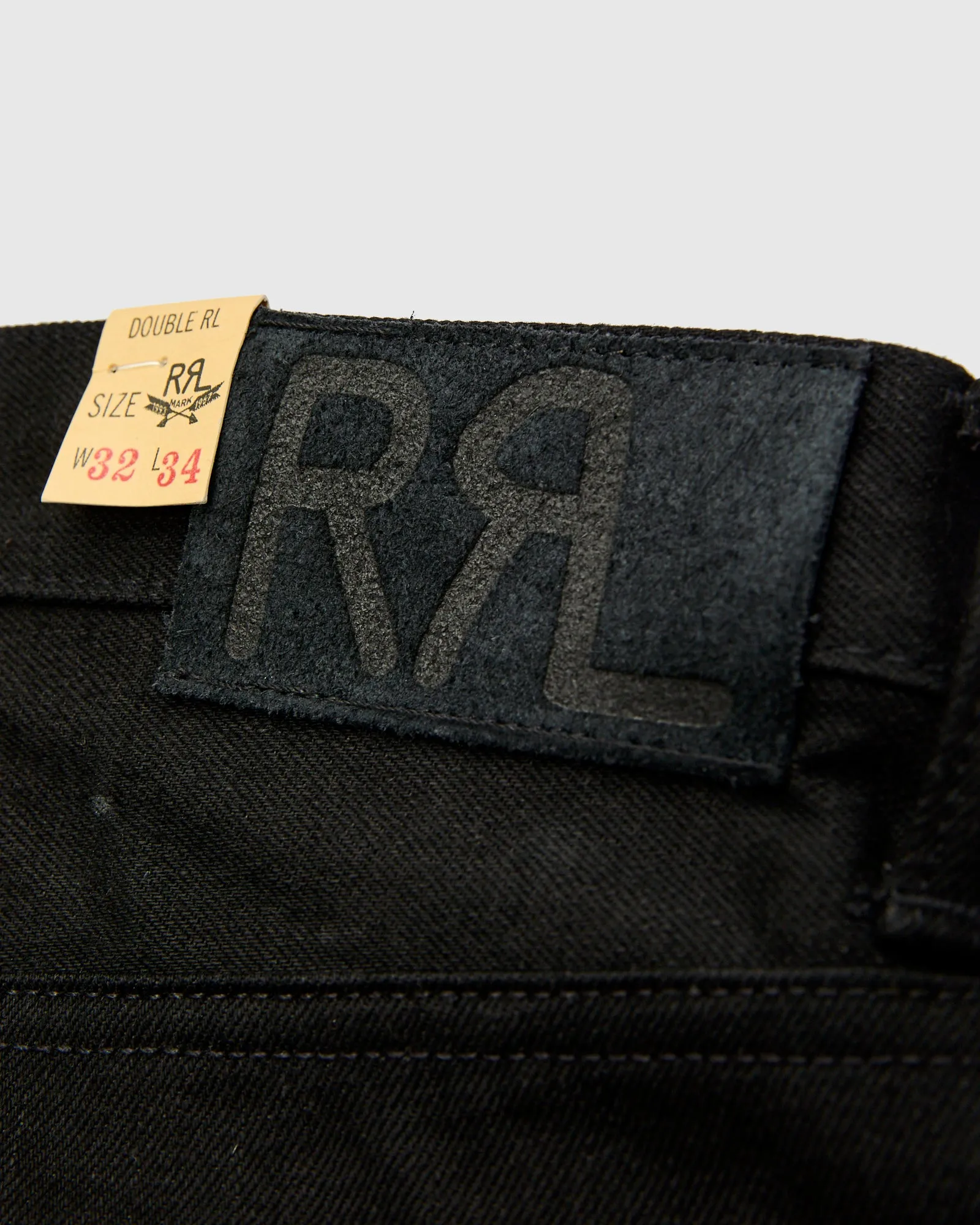 15oz Rinsed Black Selvedge Denim - Full Straight Fit
