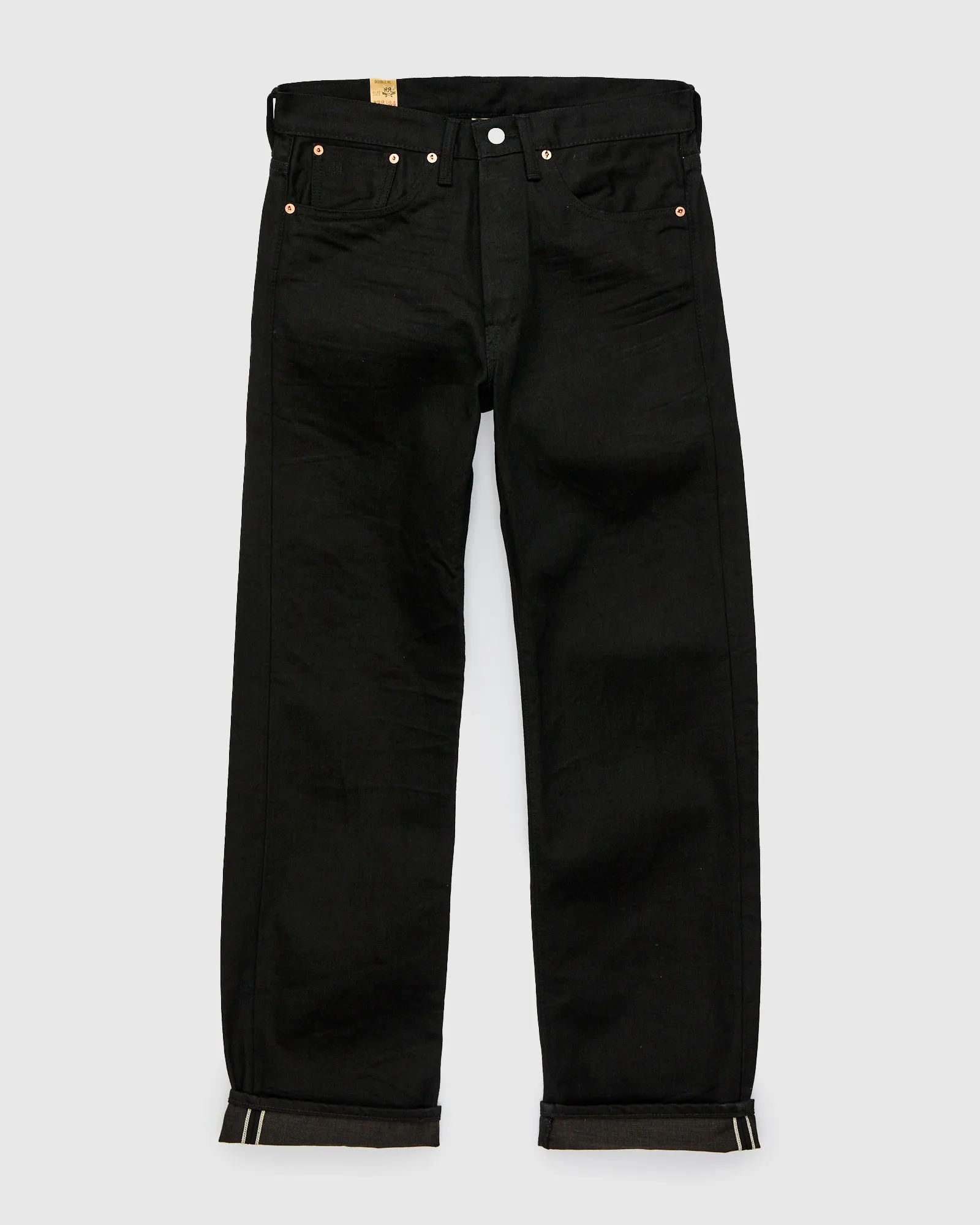 15oz Rinsed Black Selvedge Denim - Full Straight Fit