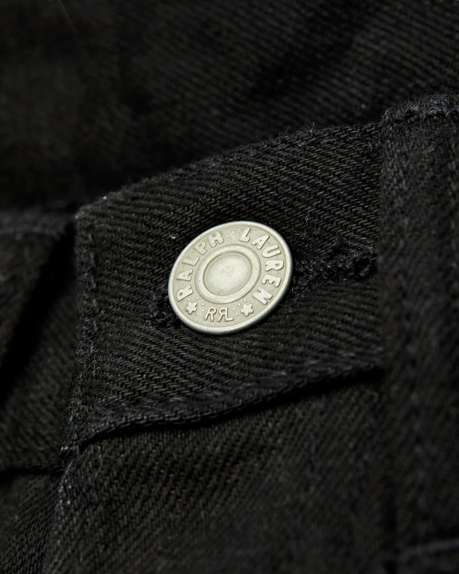 15oz Rinsed Black Selvedge Denim - Full Straight Fit