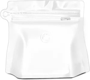 16oz 1lb 60pcs Coffee Bags With Valve, Vented Barrier Storage Pouches, Stand-up Packaging for Food, Diamond Shaped, Requires Heat Sealing Machine (White)