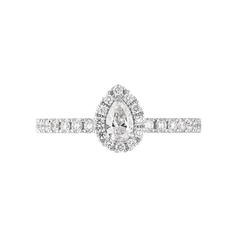 18ct White Gold Diamond Pear Cut Cluster Ring