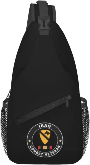 1st Cavalry Division Ssi (Full Color) Crossbody Bags For Women Men Chest Backpack Gym Shoulder Bag Travel Outdoor Sports Casual Crossbody Bags