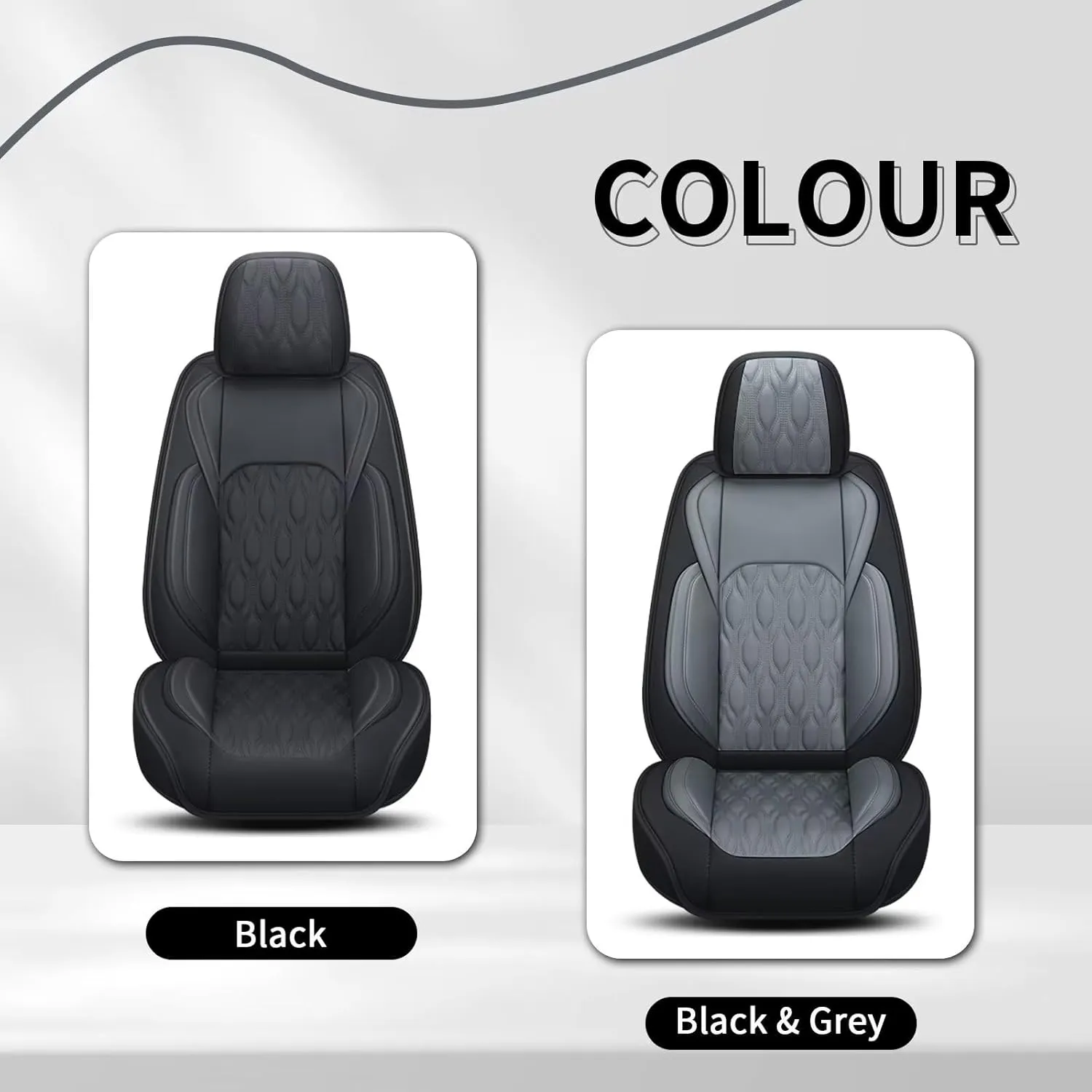 2 Front Car Seat Cover Fit for Chevy/Chevrolet Suburban 2009-2023 2024 2025, Faux Leather Seat Covers Waterproof Auto Seat Cushion Protector Compatible Airbag (2 Seats,Black)