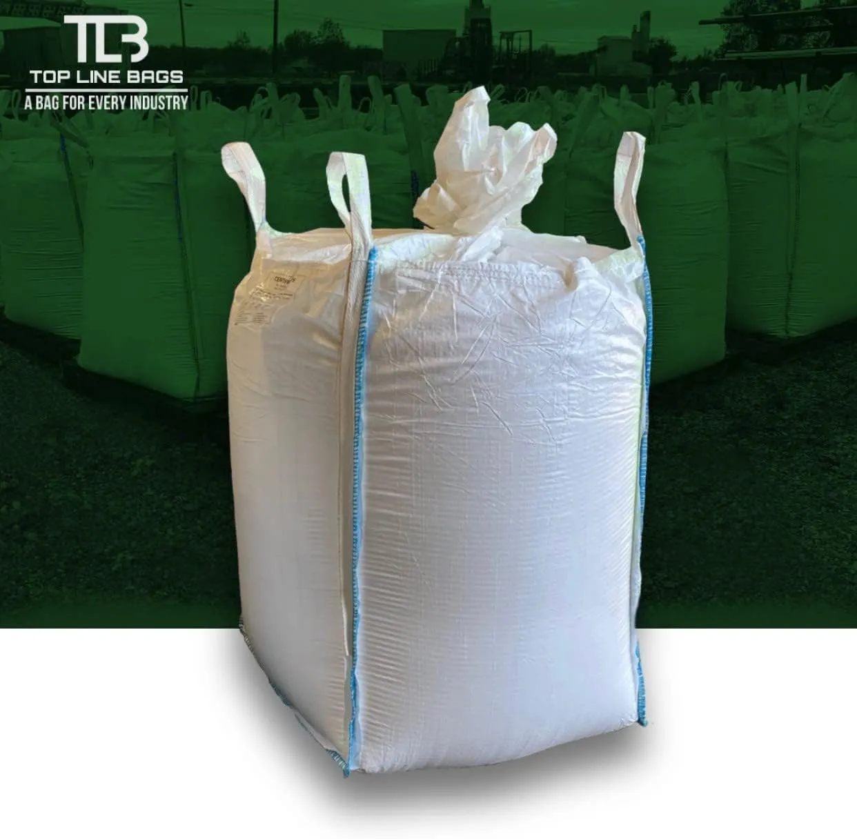 200 BAGS- Bulk Bags with duffel top and bottom spout. FIBC 35 x 35 x 45-2200lb Capacity- Top Line Bags Inc. - (200 Bags with Pallet Delivery)