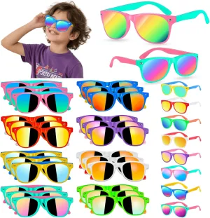24Pack Kids Sunglasses Bulk Party Favors for Kids 4-8 Neon Toddlers Sunglasses Goodie Bag Stuffers Summer UV400 Protection Boys Girls Classroom Prizes Outdoor Pool Party Supplier Toys Birthday Gifts