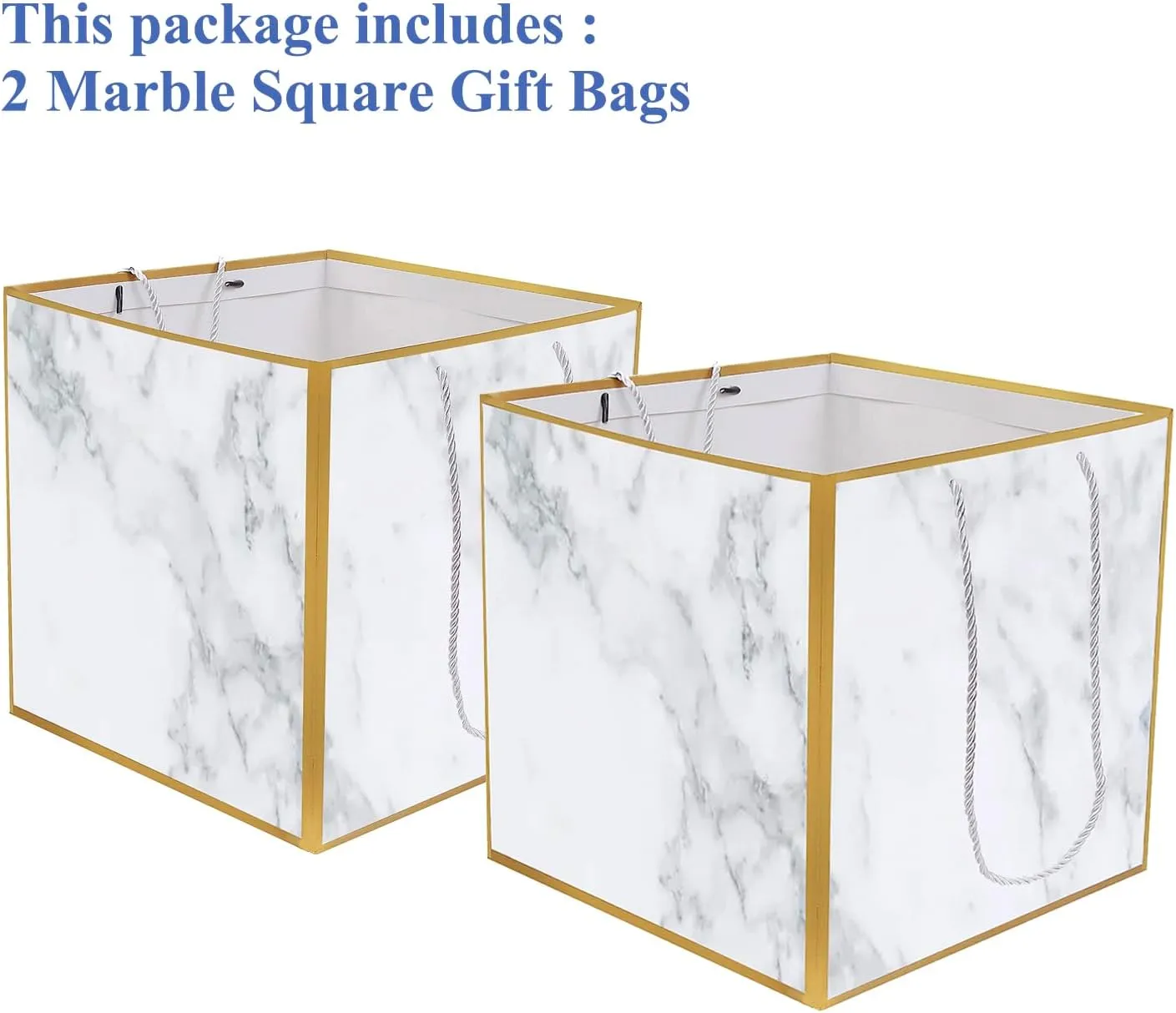 2PCS Marble Gift Bags Extra Large Size, 11.8" Large Wedding Gift Bags, Large Womens Birthday Anniversary Gift Bagw, Wedding Bags for Gifts for Baby Shower(2F1)