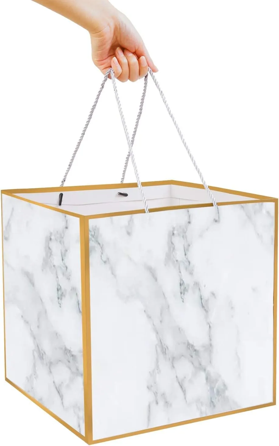 2PCS Marble Gift Bags Extra Large Size, 11.8" Large Wedding Gift Bags, Large Womens Birthday Anniversary Gift Bagw, Wedding Bags for Gifts for Baby Shower(2F1)