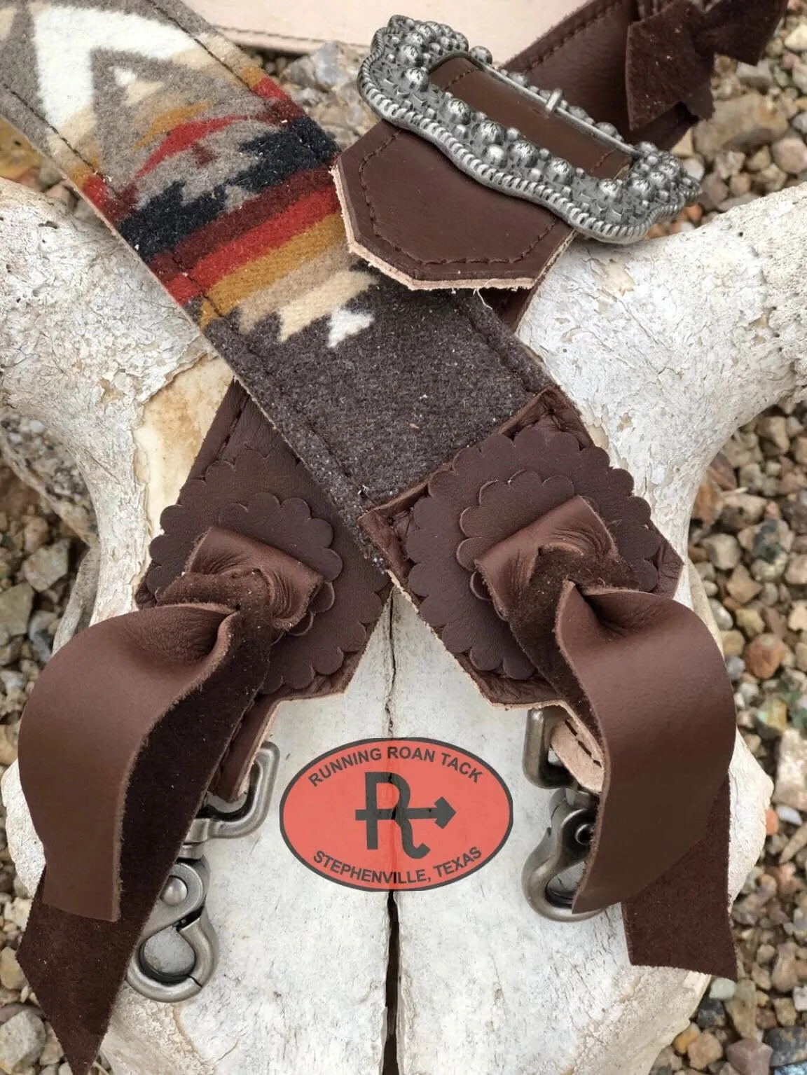 2" Wide Adjustable Chocolate Leather and Pacific Crest Wool Cross Body or Shoulder Strap for Handbag, Rope Can, Computer Bag, Camera Bag, etc