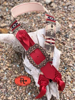 2" Wide Adjustable Red Leather and Spirit of the People Wool Cross Body or Shoulder Strap for Handbag, Rope Can, Computer Bag, Camera Bag, etc