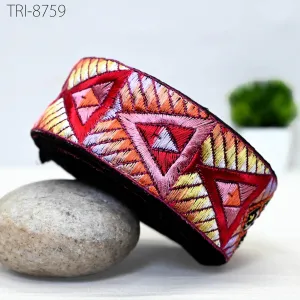 3 Yard Indian Trim Decor Sari Border DIY Crafting Ribbon Sewing Embroidered Dog Collar Tote Bags, Hair Accessories, Holidays Home Decor 5cm