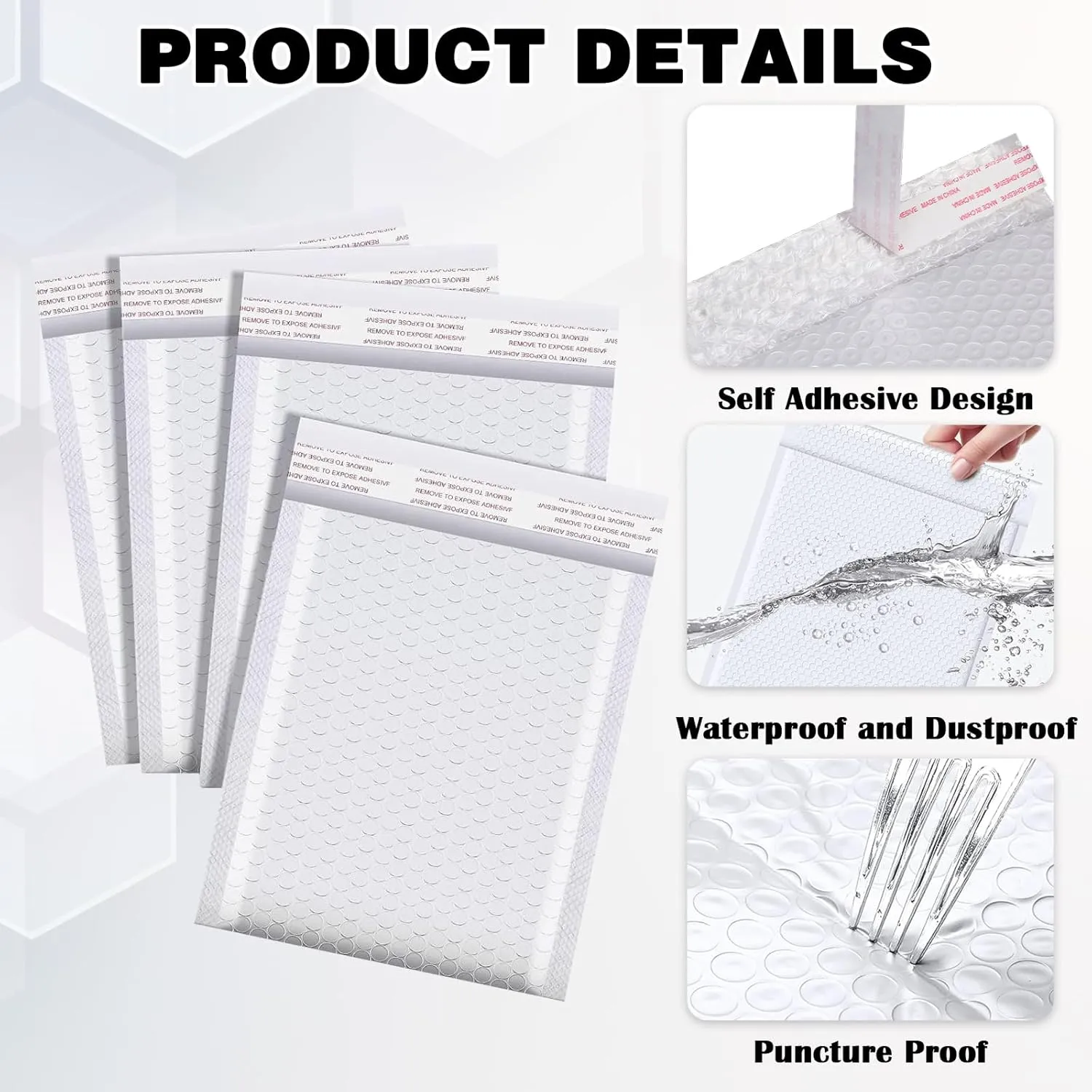 30 Pack 10x13 Inch Poly Bubble Mailers, Padded Envelopes with Self Seal Adhesive Strip, Waterproof Lightweight Mailing Shipping Bags for Thick Books Clothes Holiday Gifts Business Packaging