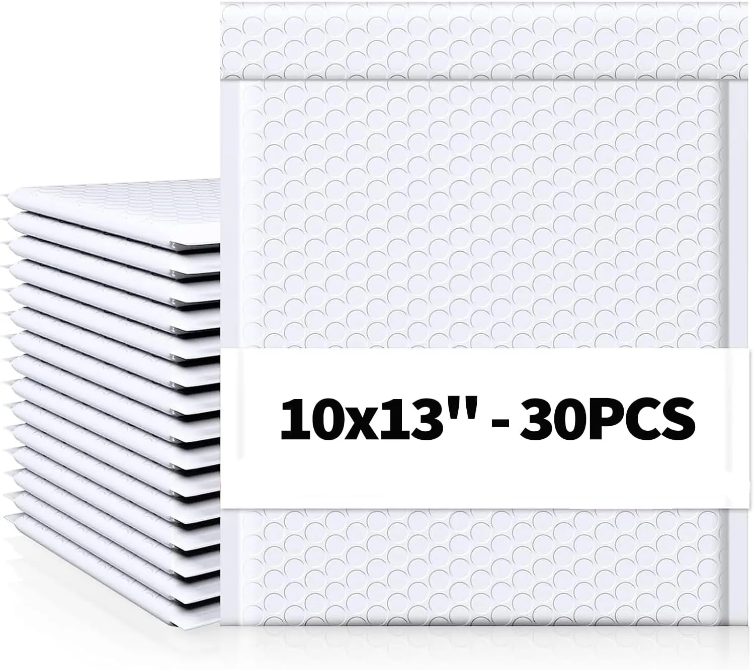 30 Pack 10x13 Inch Poly Bubble Mailers, Padded Envelopes with Self Seal Adhesive Strip, Waterproof Lightweight Mailing Shipping Bags for Thick Books Clothes Holiday Gifts Business Packaging