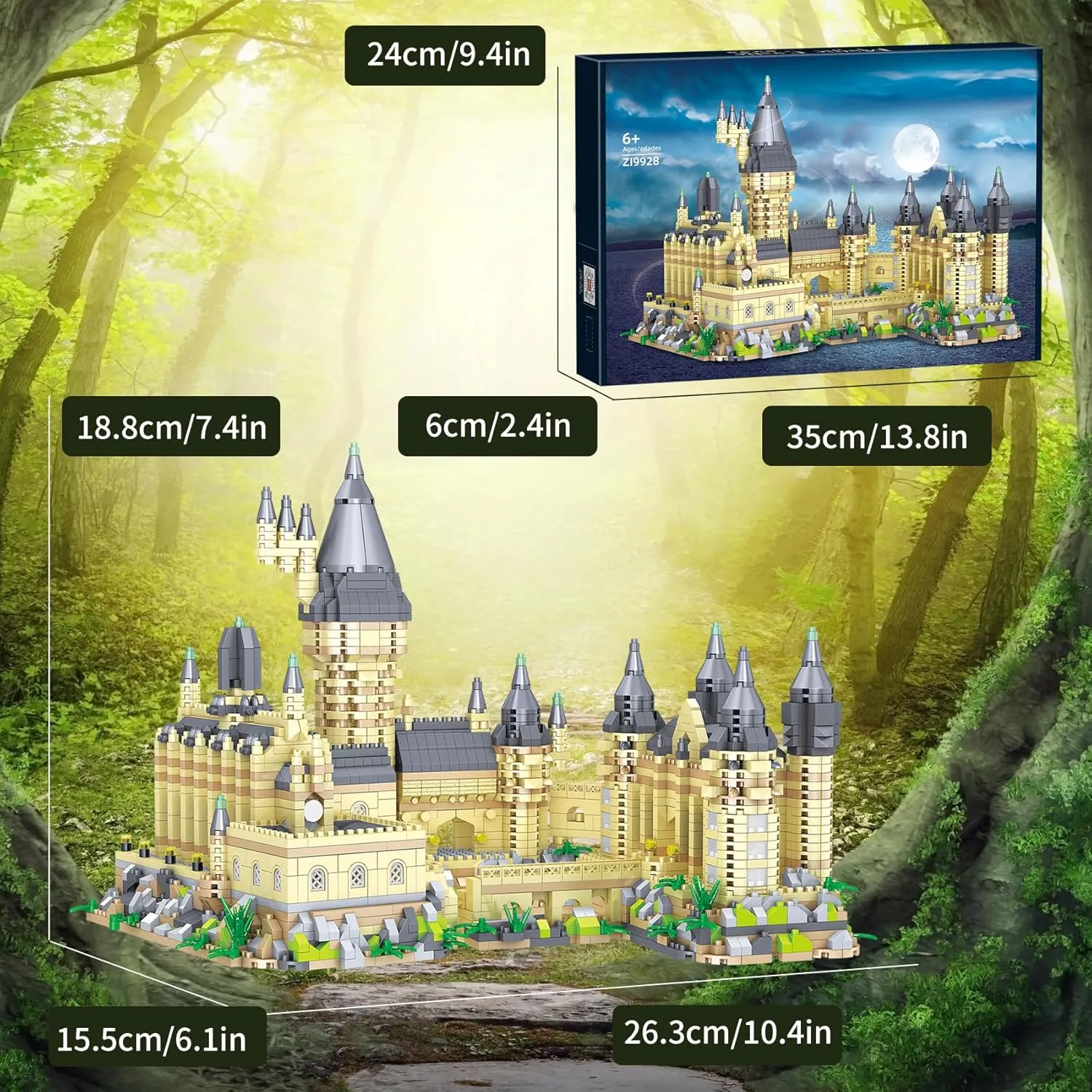 3000 PCS Micro Mini Blocks Magic Castle Building Blocks Toys,Creative Ideals Hog Tower Building Sets, Best Choice for 14  Boys, Girls or Adults