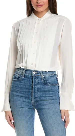 3.1 Phillip Lim Womens Pleated Shirt, 2, Ivory