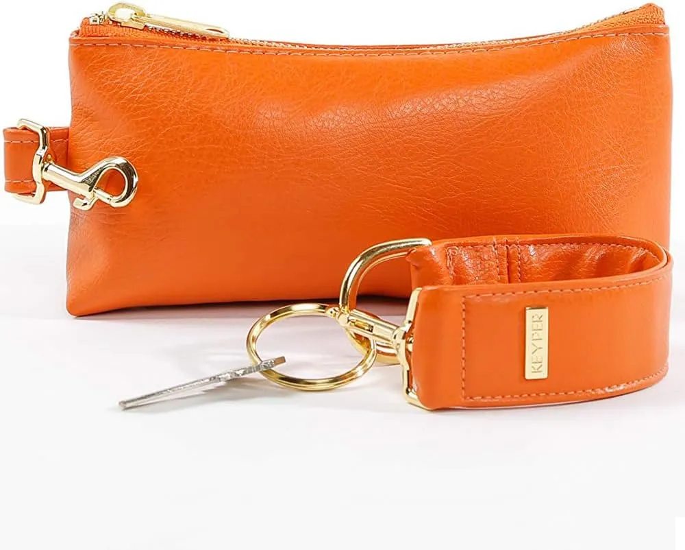 4-Piece Wristlet Set - Key Ring Bracelet & 3 Women’s Bags Womens Faux Leather Purses & Handbags Classic Clutch Purse