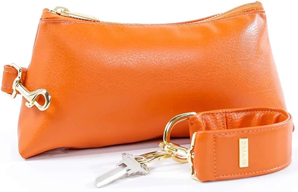 4-Piece Wristlet Set - Key Ring Bracelet & 3 Women’s Bags Womens Faux Leather Purses & Handbags Classic Clutch Purse