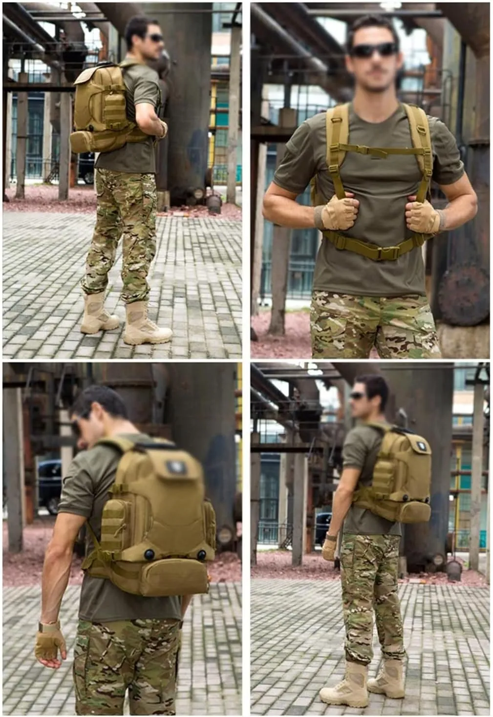 40L Backpack Three-in- Multifunctional Backpack Cycling Mountaineering Bag Travel Hiking Bag(A)