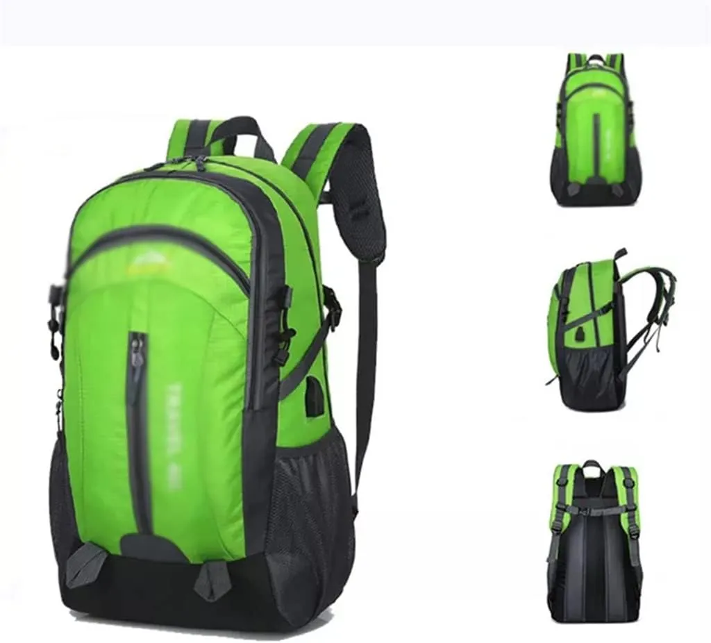 40L Mountaineering Backpack Breathable Backpack with Socket Travel Backpack Mountaineering Bag(E)