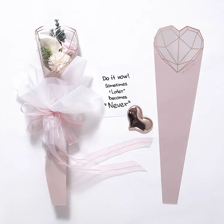 40pcs Diamond Heart Bouquet Packing Bags