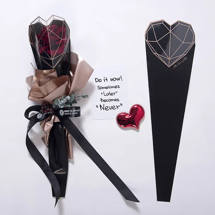 40pcs Diamond Heart Bouquet Packing Bags