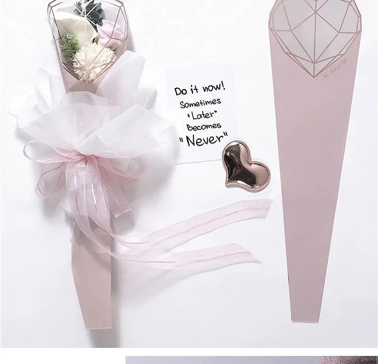 40pcs Diamond Heart Bouquet Packing Bags
