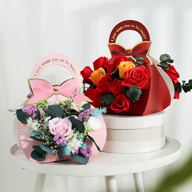 4pcs Flower Arrangement Box with Bow