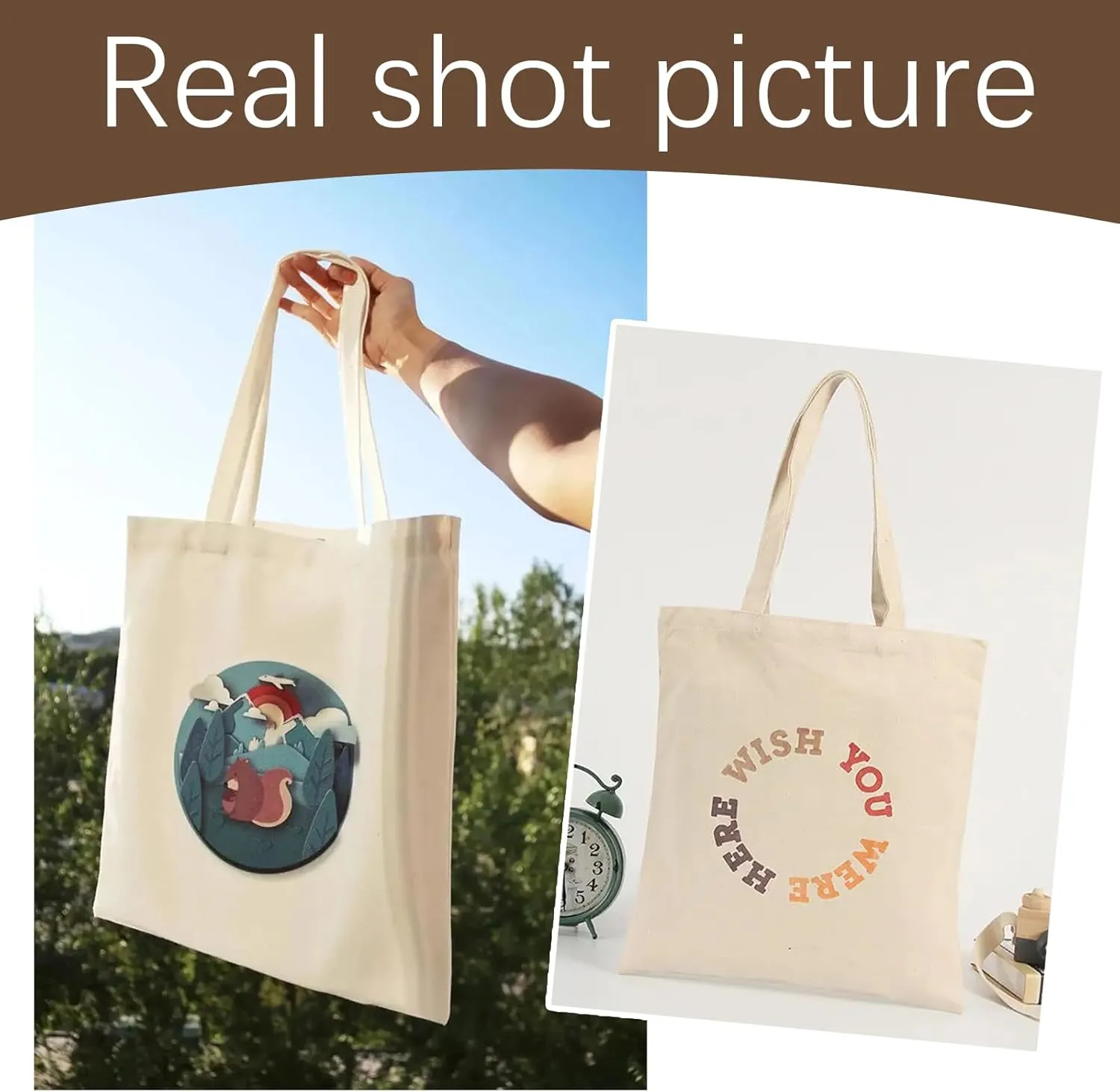 50 pcs Blank Canvas Bags bulk,Sublimation Tote Bags,polyester tote bags for sublimation 31x36cm,DIY customization crafts