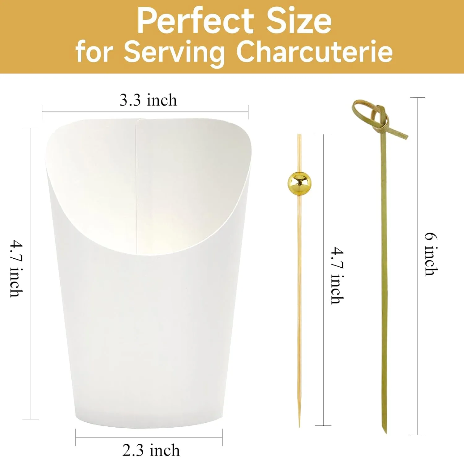 50 Sets 14 oz Charcuterie Cups with Sticks and Bags, Individual White Paper Charcuterie Boxes Disposable Individual Appetizer Serving Cups (50 Cups   200 Cocktail Picks   50 Bags   50 Ties)