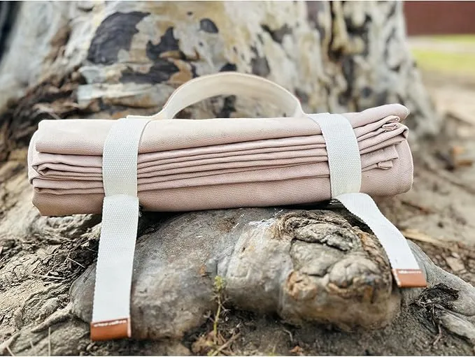57”x 79”,Extra Large Sand Beige Picnic Blanket Water Resistant,Outdoor Blanket,Park Beach Blanket,Camping Mat Light Weight Sturdy Canvas