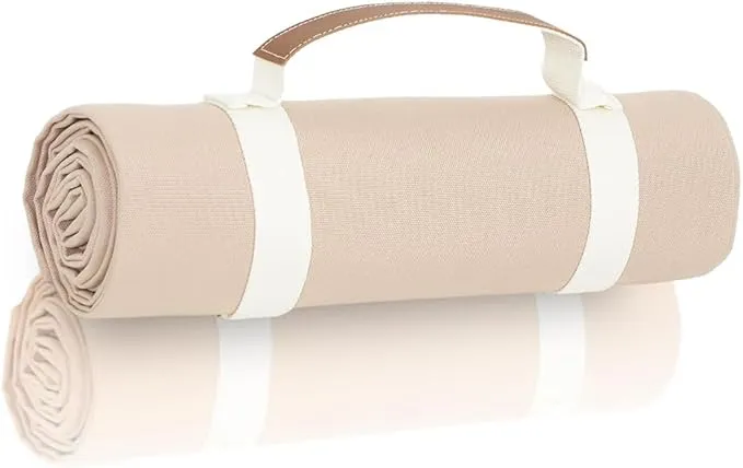 57”x 79”,Extra Large Sand Beige Picnic Blanket Water Resistant,Outdoor Blanket,Park Beach Blanket,Camping Mat Light Weight Sturdy Canvas