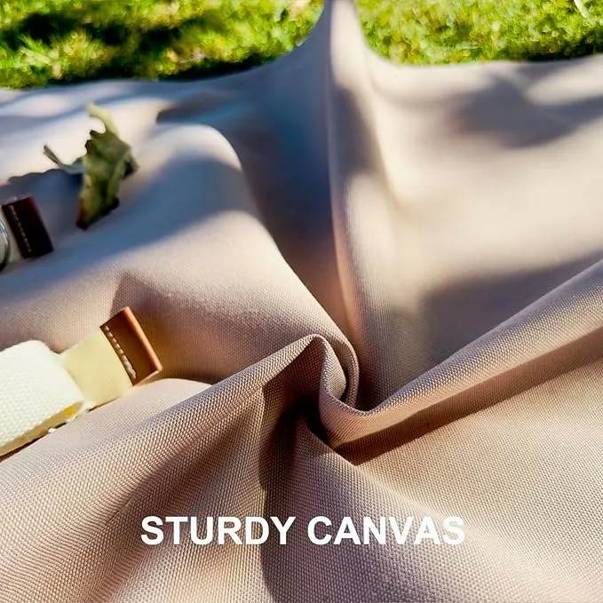 57”x 79”,Extra Large Sand Beige Picnic Blanket Water Resistant,Outdoor Blanket,Park Beach Blanket,Camping Mat Light Weight Sturdy Canvas