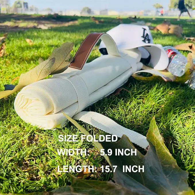 57”x 79”,Extra Large White Picnic Blanket Water Resistant,Outdoor Blanket,Park Beach Blanket,Camping Mat Light Weight Sturdy Canvas