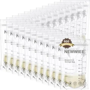 600 Count Breastmilk Storage Bags 7oz Breast Milk Bags for Breastfeeding Self Standing Breastmilk Storing No Leak Double Seal Freezer Storage for Refrigeration and Freezing(Gray)