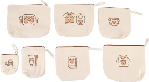 7PCS Bear Print Travel Set, Reusable Cute Storage Bags for Cosmetics, Makeup and