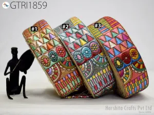 8 Yard Indian 4cm Trim Decor Sari Border DIY Crafting Ribbon Sewing Fabric Embroidered Decorative Costumes Cushion Curtain Home Decor Trim